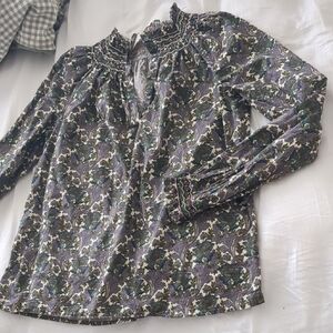 Bonpoint Kids Paisley Shirt Blouse Smocked